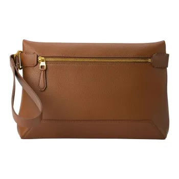 Dunhill Full-grain Calf Leather Clutch Men's Brown