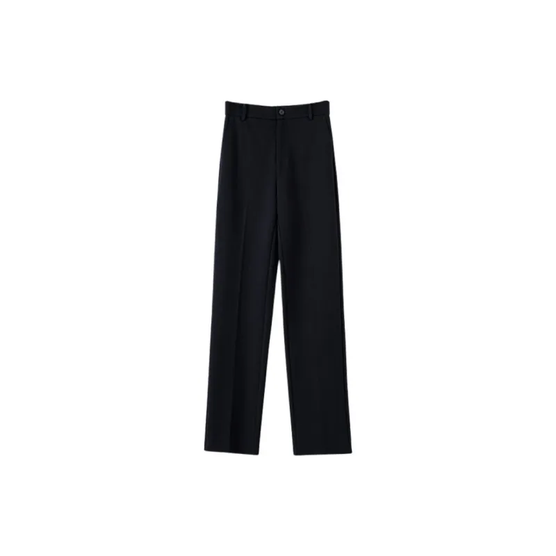 Late White Casual Pants Women's Dark Blue-2