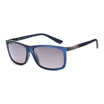 GUESS Polycarbonate Resin Rectangular Sunglasses Men's Blue