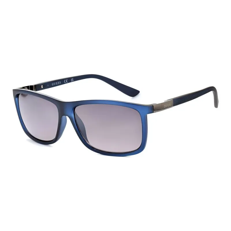 GUESS Polycarbonate Resin Rectangular Sunglasses Men's Blue-0