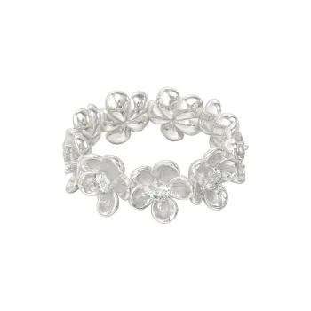 Mouhooland 925 Silver Plated White Gold Rings Unisex