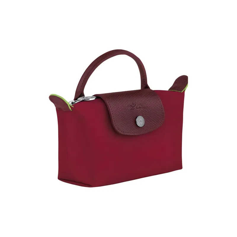 LONGCHAMP Le Pliage Green Canvas Dumpling Bag Canvas Bag Handbag Clutch Women's Maroon-1