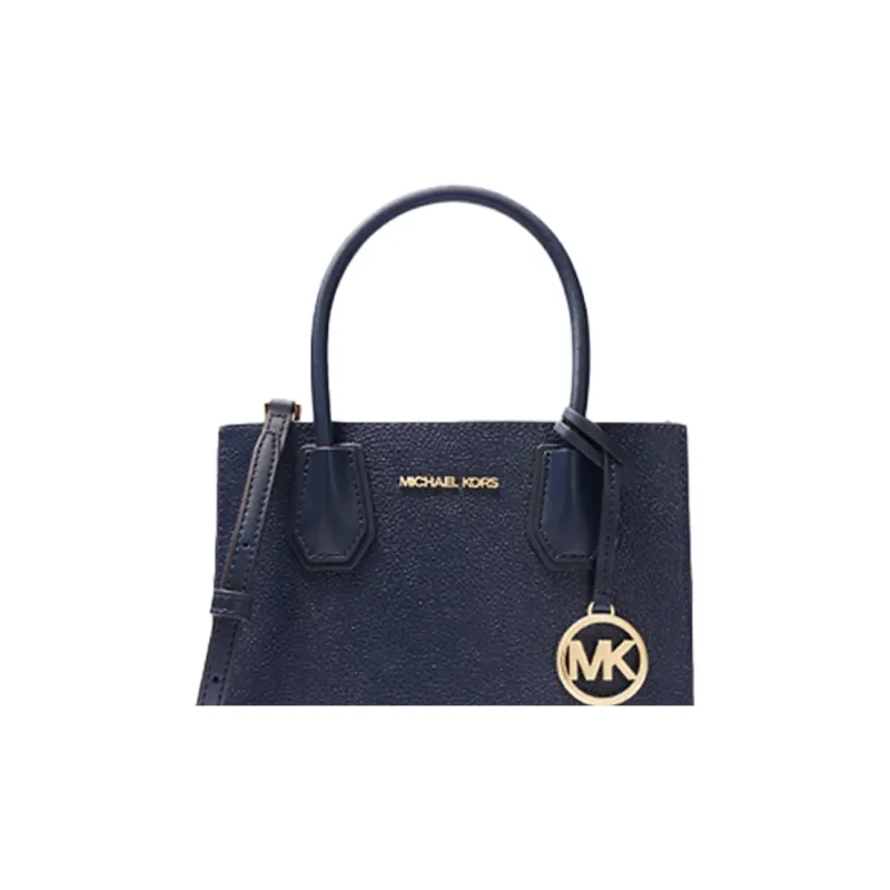 MICHAEL KORS Mercer Cow Leather Trunk Bag Handbag Crossbody Bag Shoulder Bag Medium Size Women's Navy Blue-2