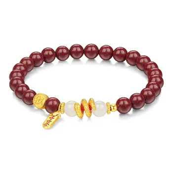 Olampe Reconstructed Cinnabar Jade Bracelets Women's