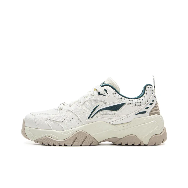 LiNing Tianji 3 Slip Resistant Cushioning Abrasion Resistant Lightweight Low Top Skateboard Shoes Women's White Green-0