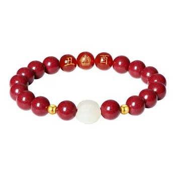 Olampe Reconstructed Cinnabar Jade Bracelets Women's