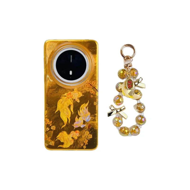 Wei Xin Acrylic Material Gold Begonia Flower Koi Fish Phone Cases Compatible With Huawei Mate 70/60 Pro/Pura 70/70 Pro+-1