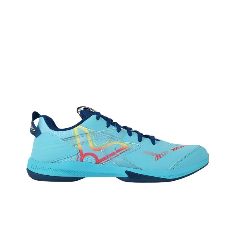 VICTOR Cushioned Slip-Resistant Low-Top Badminton Shoes Unisex Green Blue-1