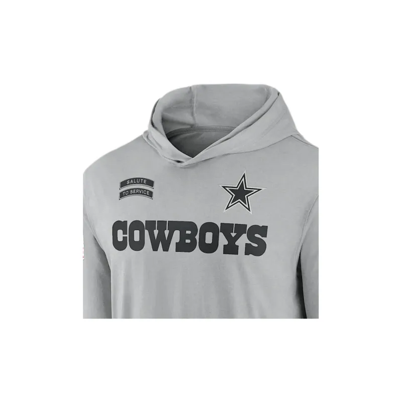 Nike Dallas Cowboys Salute To Service Edge Mascot Lockup Men's Nike Dri FIT Nfl Long Sleeve Hooded Top-2