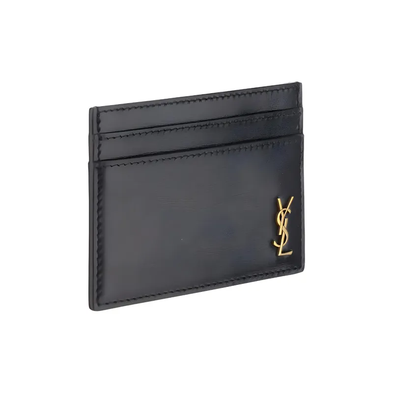SAINT LAURENT Cow Leather Card Holder Card Holder Men's Black-2