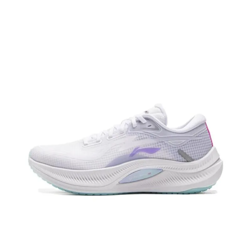 LiNing Yueying 4 Non slip Lightweight Low Top Casual Running Shoes Women's White Purple-0