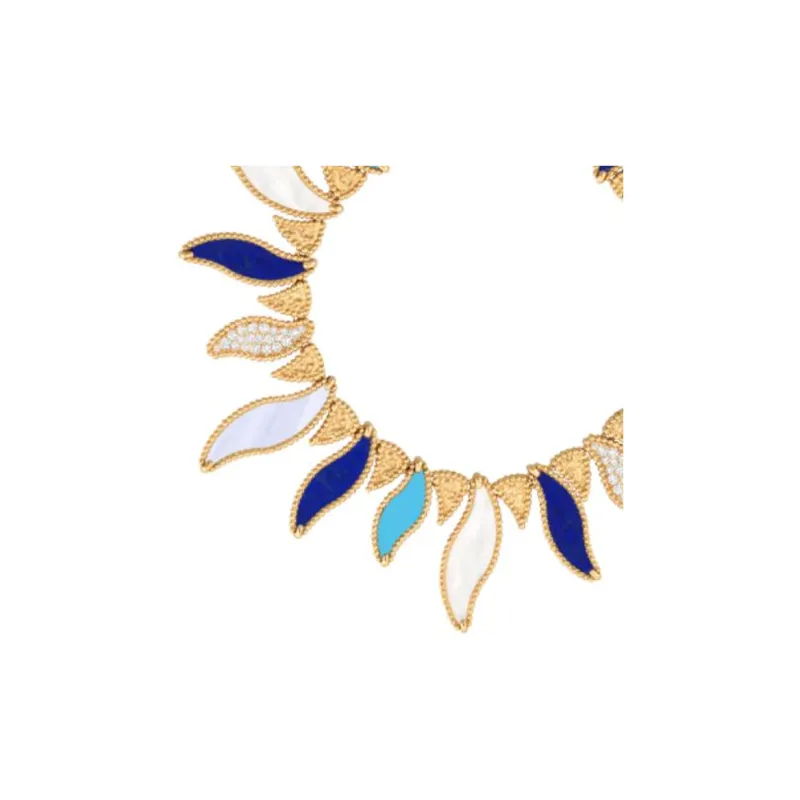 Van Cleef & Arpels 18K Gold Chalcedony Mother Of Pearl Diamond Bracelets Women's Gold-2