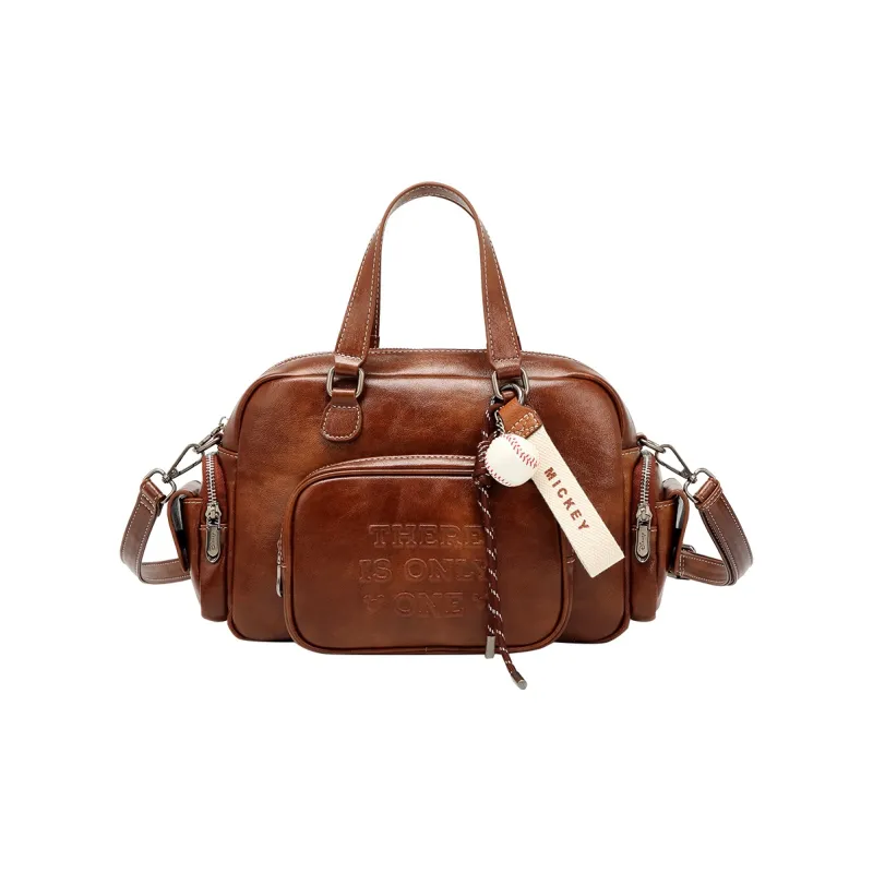 Disney PU Bowling Bag Shoulder Bag Crossbody Bag Handbag Unisex Black/Brown-4