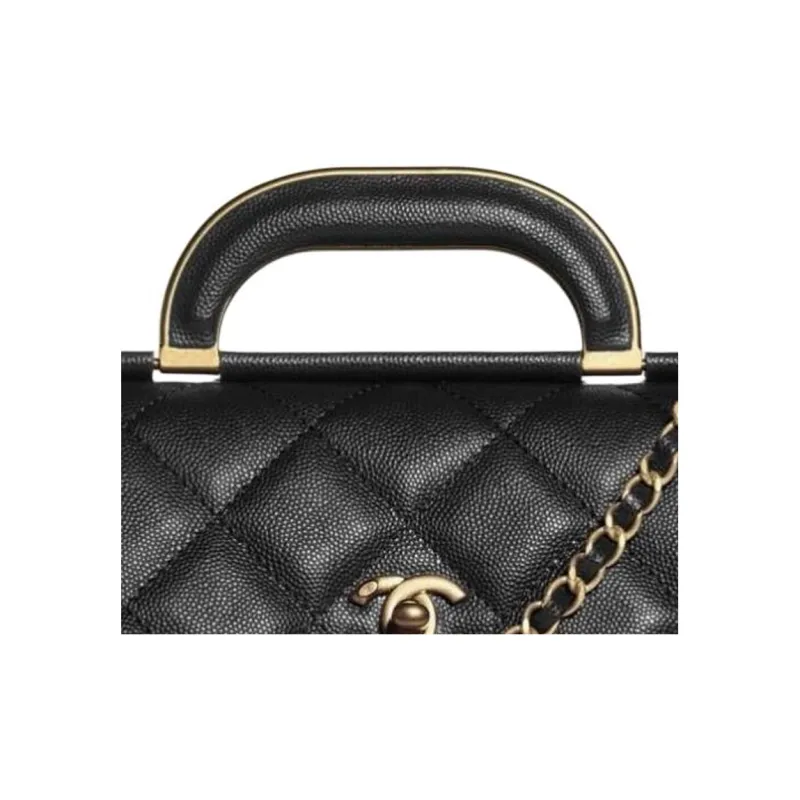CHANEL 24B Calfskin Handbag Women's Black-2