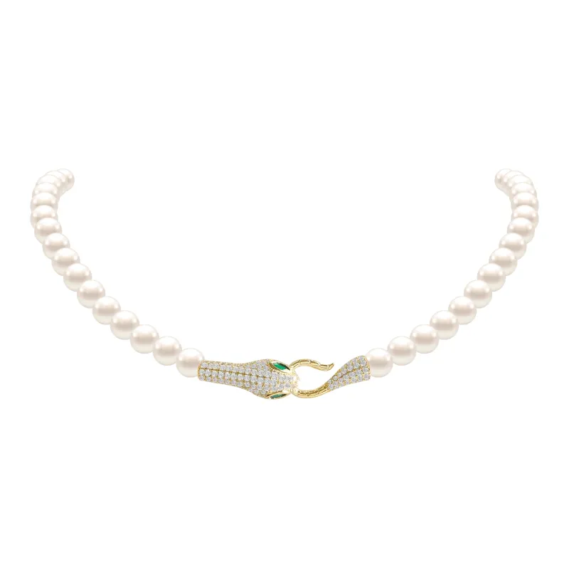 KEYS VIA Copper Alloy Synthetic Cubic Zirconia Faux Pearl Necklaces Women's-0