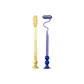 Long Head Toothbrush-Yellow+Z-Shaped Toothbrush-Blue