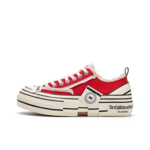 Star By Wishes Beggar Shoes Low Top Canvas Shoes Unisex Red