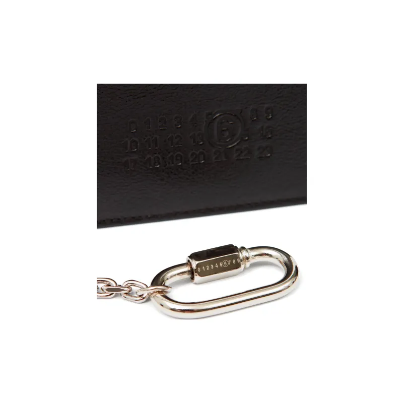 MM6 Maison Margiela Calfskin Card Holder Men's Black-3