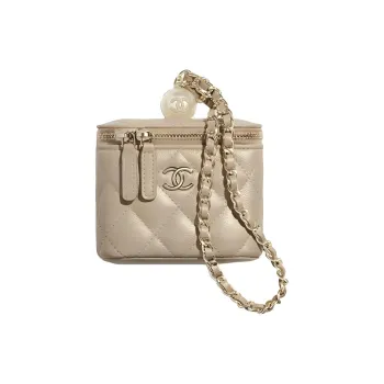CHANEL Grain Calfskin Shoulder Bag, Crossbody Bag Women's Light Umber