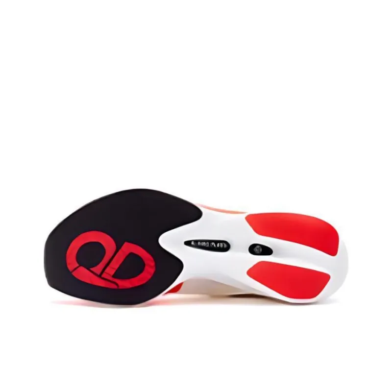 QIAODAN Flying Shadow PB4.0 Anti Slip Wear Resistant Low Top Carbon Plate Running Shoes Women's White Red-4
