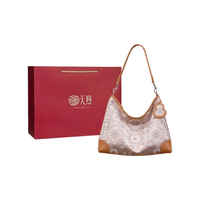 Pmsi Split Cow Leather Tote Bag, Shoulder Bag Medium Size Women's Light Brown/Purple-0