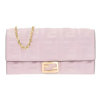 FENDI Baguette Lambskin Wallet Women's Light Pinkish-Purple
