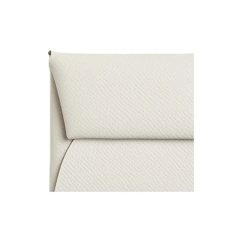 HERMES Bastia Epsom Leather Coin Purse Wallet Women's M4 Gris Pale Cream Gray-3