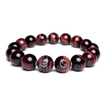 MOUNTAINS AND MANS Tiger's Eye Stone New Chinese Style Good Luck Beaded Bracelet Unisex