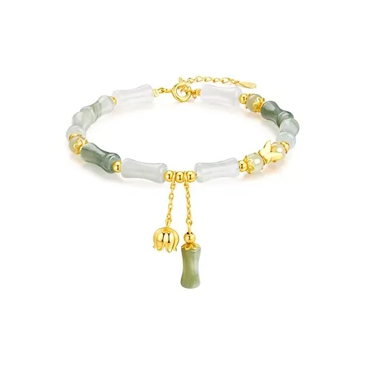 Andaozi Hetian Jade Bracelets Pale Greenish White Jade Women's-0