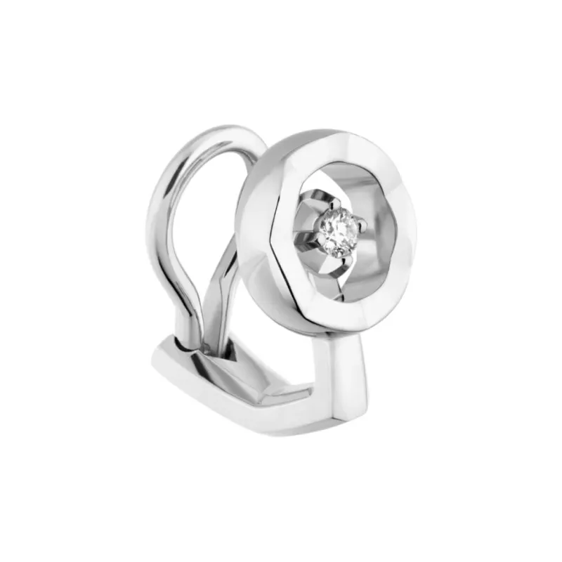 CHANEL Diamond Earrings Women's Silver-2