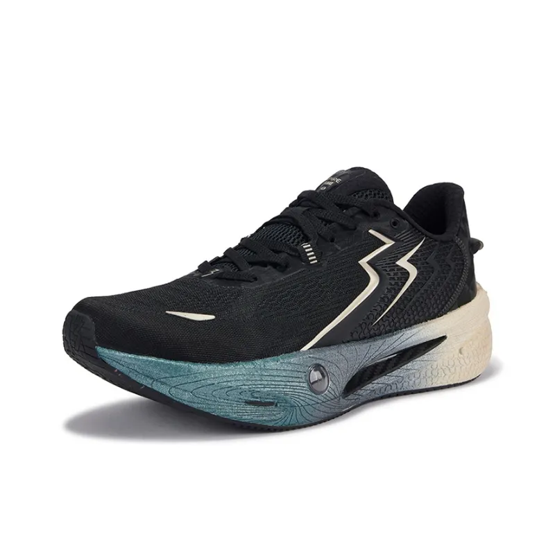 361° Anti Slip Wear Resistant Low Top Sprint Running Shoes Men's Obsidian Black Champagne Gold-1