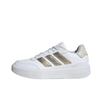 Adidas COURTBLOCK Anti Slip And Wear Resistant Breathable Low Top Skateboard Shoes Women's White Gold