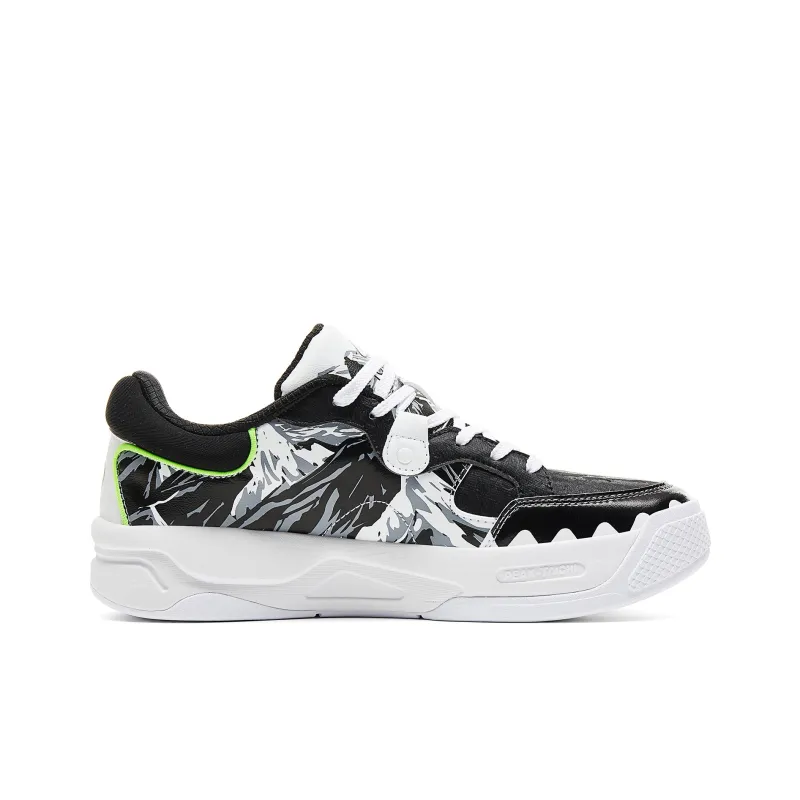 PEAK Guochuang Series Slip-Resistant Low-Top Skateboard Shoes Men Black White-0