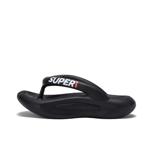 WOXXXN Rubber Sole Slip Resistant Flip Flops Womens Black