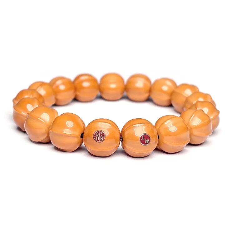MOUNTAINS AND MANS Monkey Head Walnut New Chinese Style Good Luck Beaded Bracelet Unisex-3
