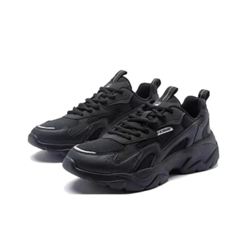 QIAODAN Anti Slip Wear Resistant Low Top Casual Shoes Men's Black-2