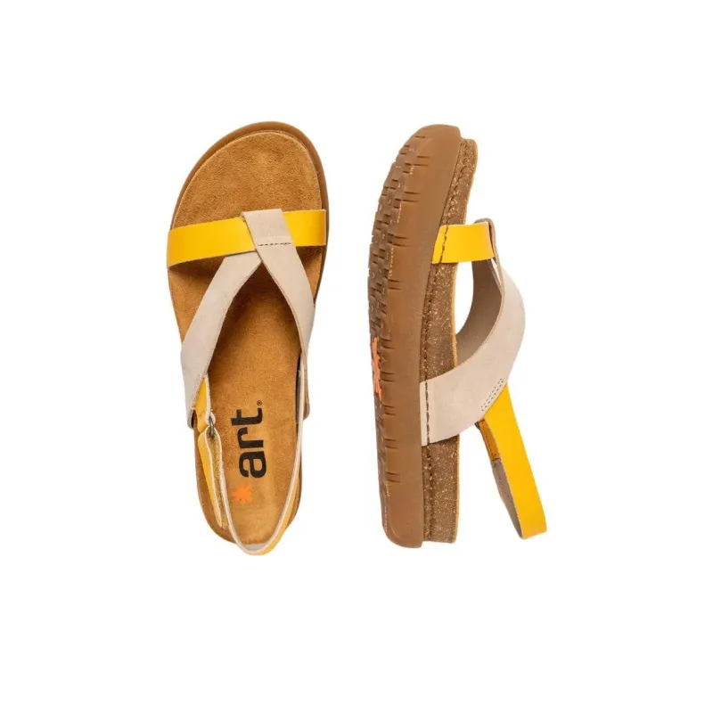 Art RHODES Strap Sandals Women's Yellow Gray-2
