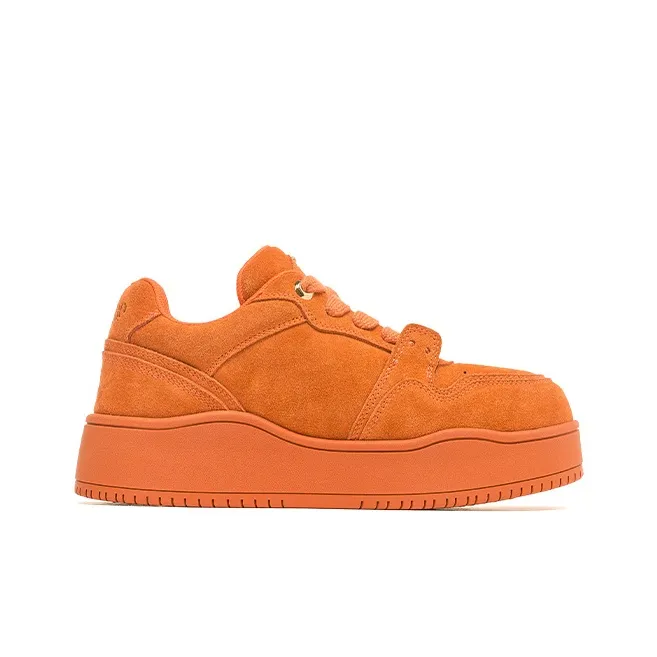 WANDER AROUND Anti Slip And Wear Resistant Height Increasing Low Top Skateboard Shoes Women's Orange-1