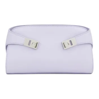 FERRAGAMO Hug Cow Leather Crossbody Bag Mini Women's Light Purple