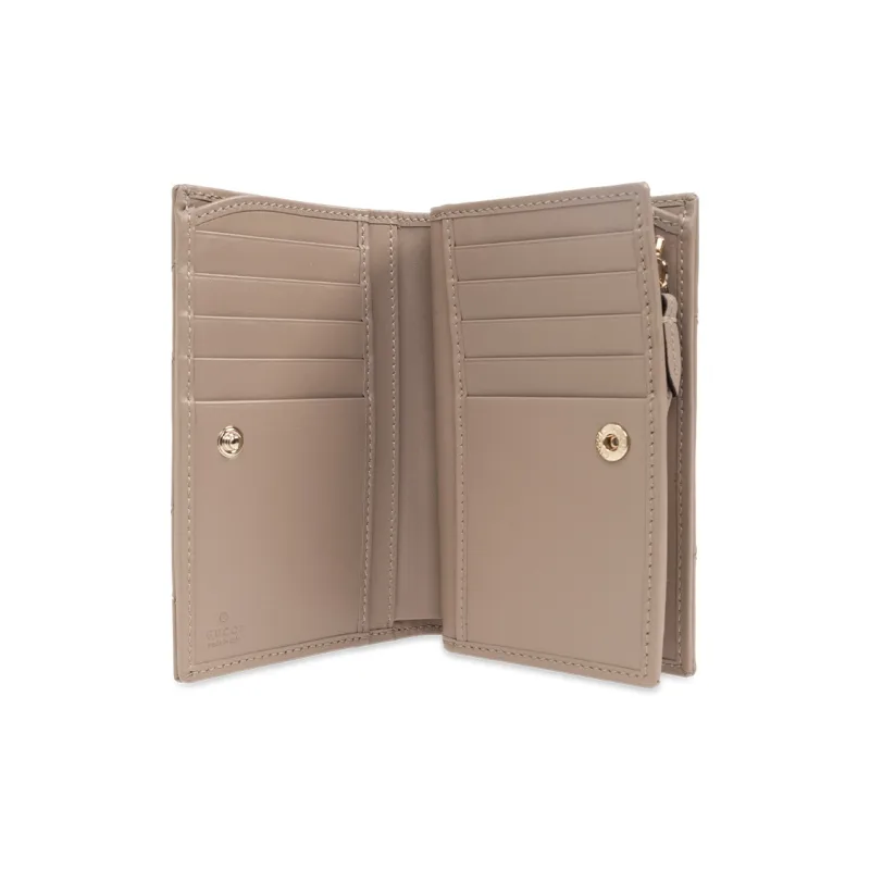 GUCCI GG Marmont Leather Wallet Women's Taupe-3