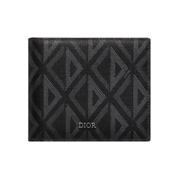 DIOR Canvas With Leather Wallet Men's Black