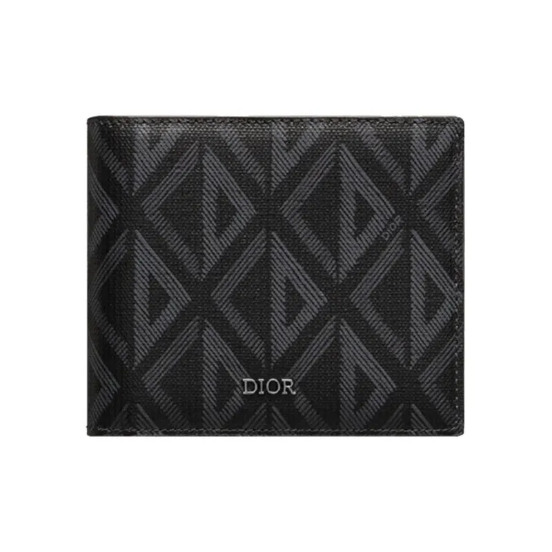 DIOR Canvas With Leather Wallet Men's Black-0