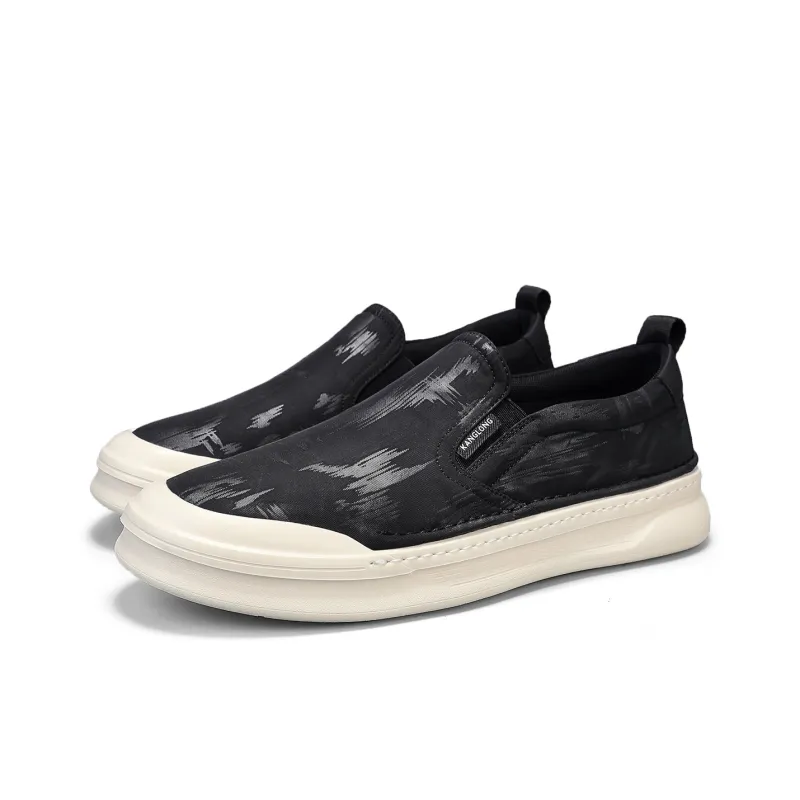 KANGLONG Men's Casual Shoes Men Low Top Tea Umber/Ink Black-10