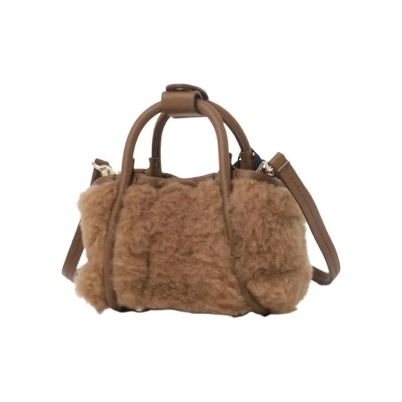 MaxMara Cow Leather Handbag Unisex Camel-3