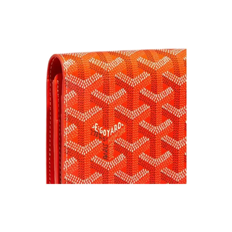 GOYARD RICHELIEU Canvas With Leather Wallet Unisex Orange-3