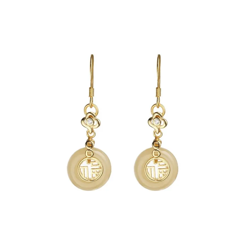 DARA Hetian Jade Earrings Dusty Pink Women's-0