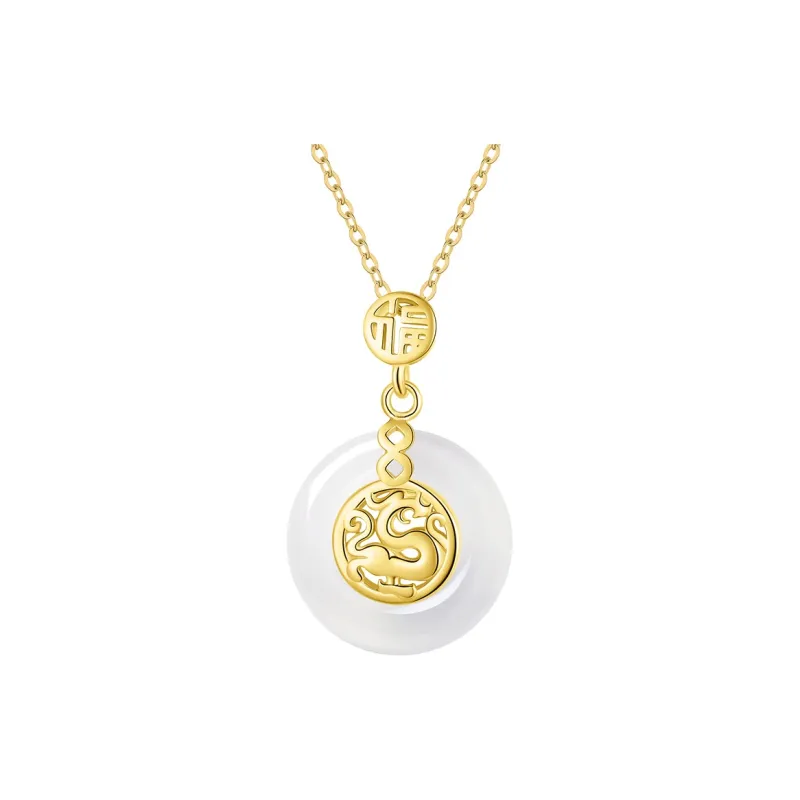 CHINA GOLD Chalcedony Jade Necklaces Women's-8