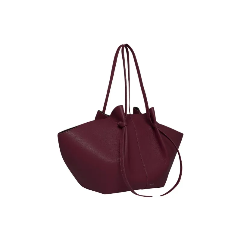 YUZEFI Leather Tote Bag, Shopping Bag, Shoulder Bag Tubas Women's Burgundy-1