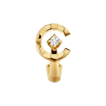 CHANEL Diamond Earrings Unisex Gold