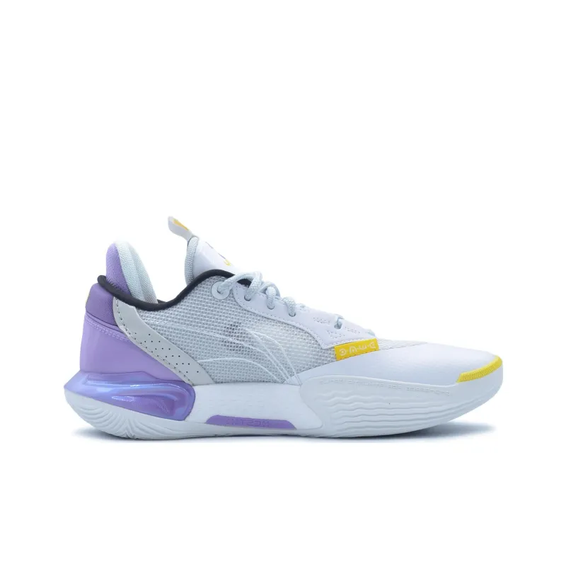 LiNing All City 12 Anti Slip Wear Resistant Low Top Basketball Shoes Unisex White Purple-1